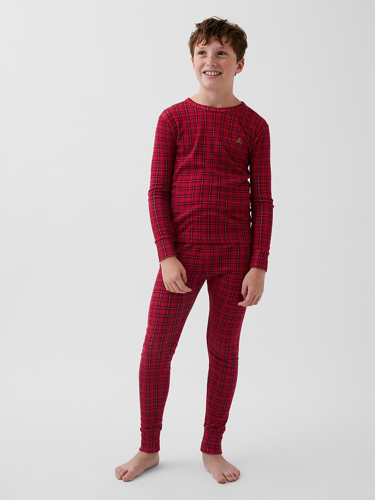 Image number 4 showing, Kids & Baby Organic Brushed Cotton Plaid PJ Set