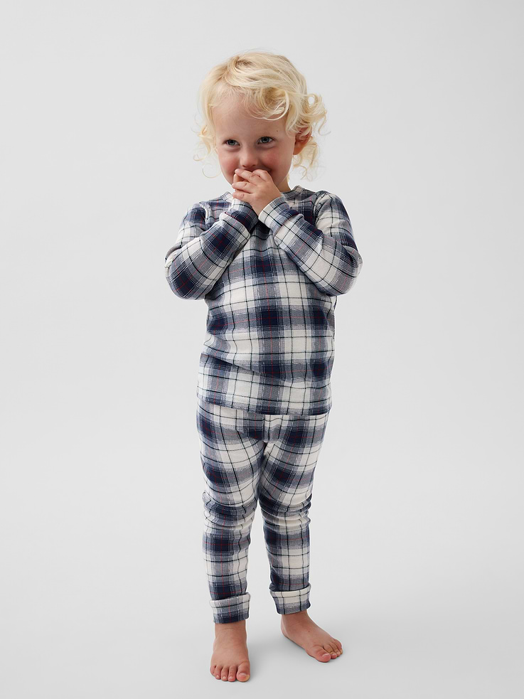 Image number 3 showing, Kids & Baby Organic Brushed Cotton Plaid PJ Set