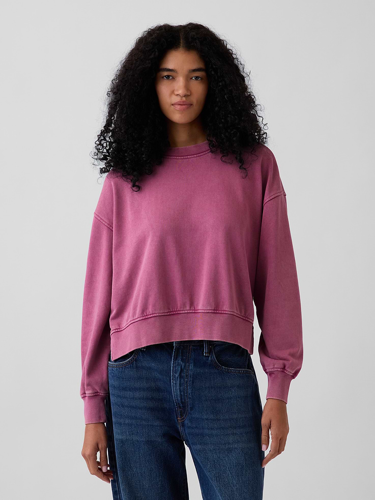 Image number 1 showing, VintageSoft Terry Oversized Wedge Sweatshirt