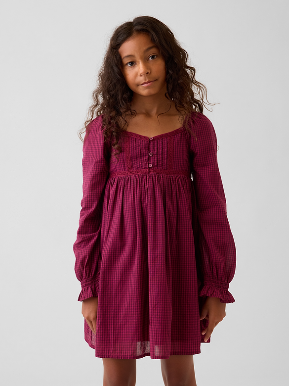 Kids Puff-Sleeve Empire-Waist Dress