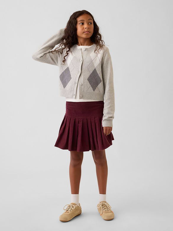 Kids Corduroy Pleated Skirt