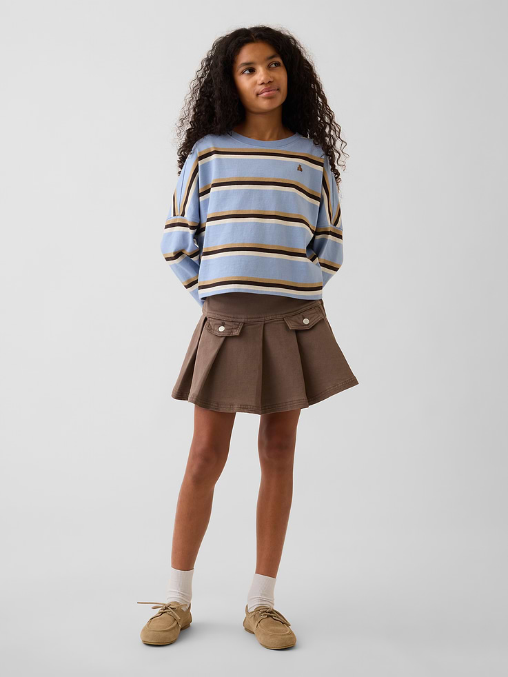 Image number 1 showing, Kids Denim Pleated Mini Skirt