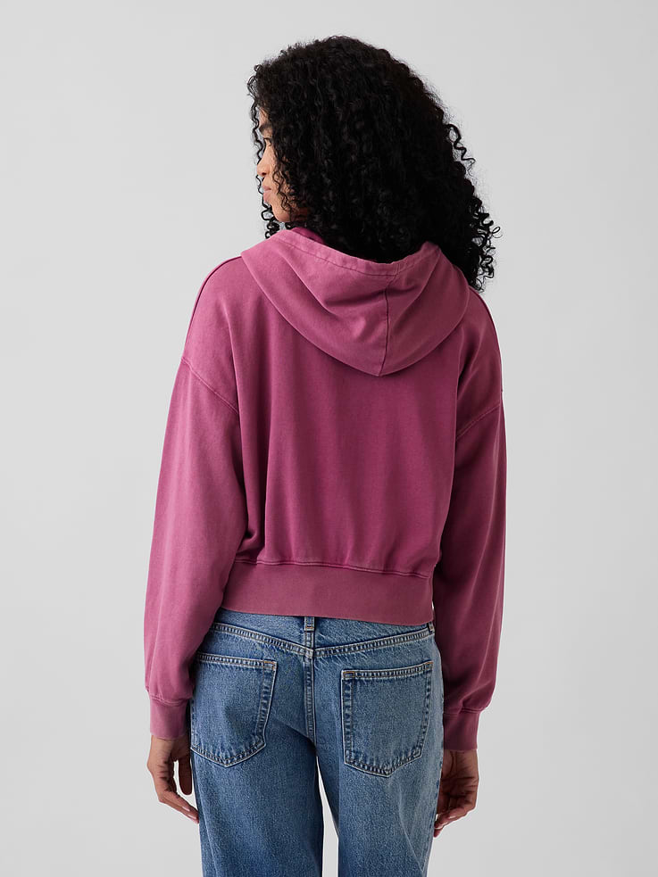 Image number 3 showing, VintageSoft Terry Oversized Wedge Zip Hoodie