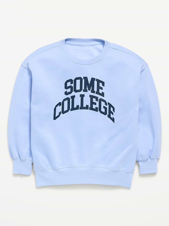 Oversized Graphic Tunic Sweatshirt for Girls
