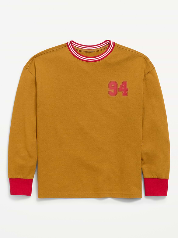 Oversized Long-Sleeve Graphic T-Shirt for Boys