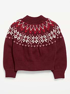 Image 3 of 4, SoSoft Long-Sleeve Fair Isle Sweater for Girls