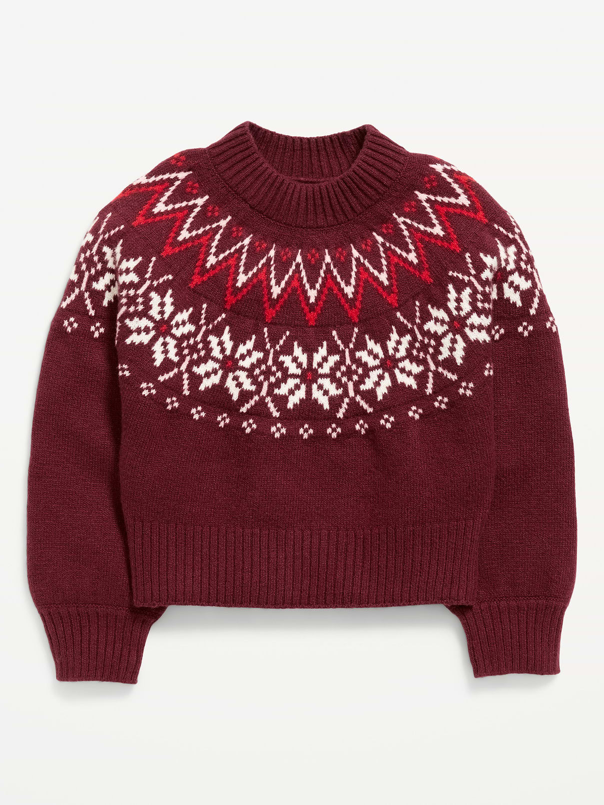 Image 2 of 4, SoSoft Long-Sleeve Fair Isle Sweater for Girls