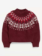 Image 2 of 4, SoSoft Long-Sleeve Fair Isle Sweater for Girls