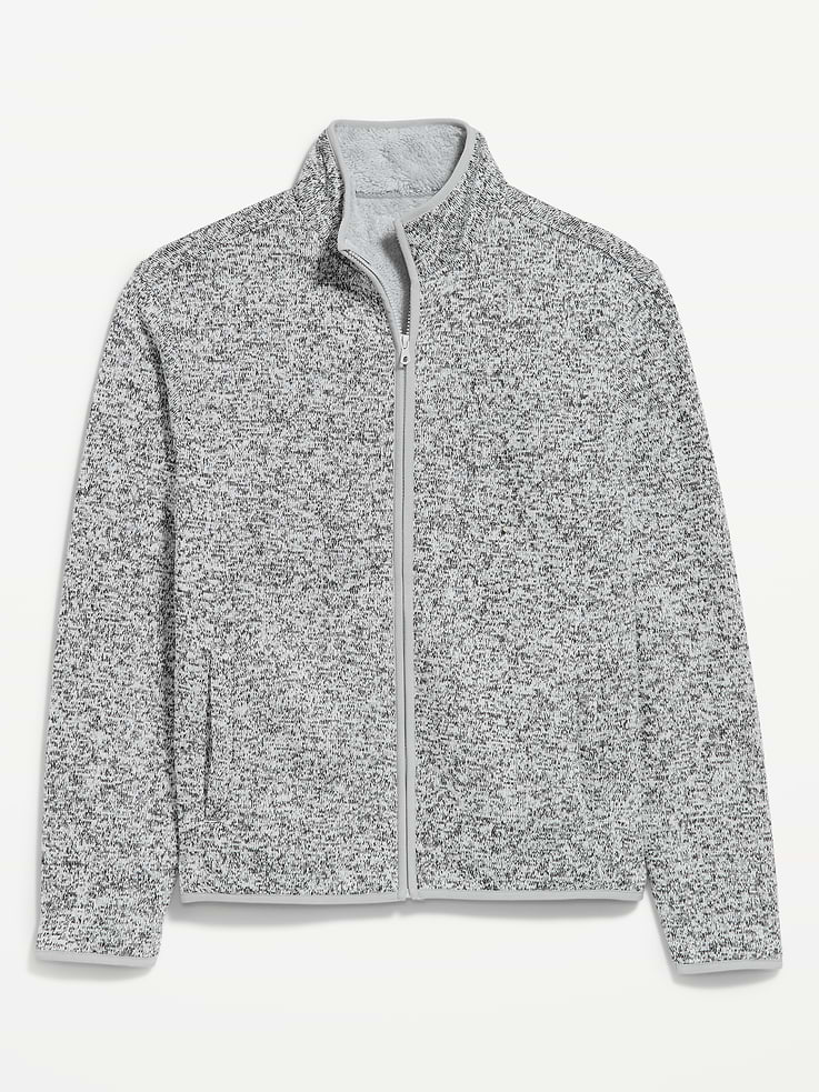 Image 4 of 4, Sweater Fleece Sherpa-Lined Full-Zip Jacket