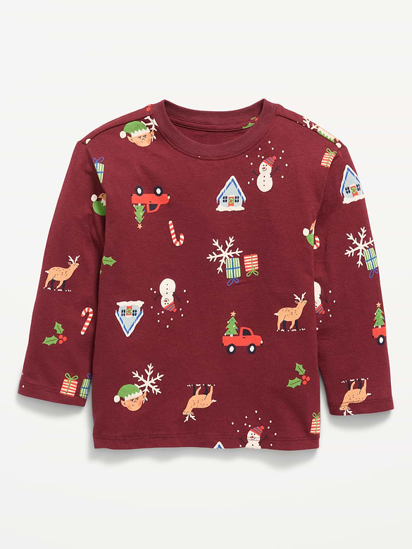 Printed Long-Sleeve Unisex T-Shirt for Toddler