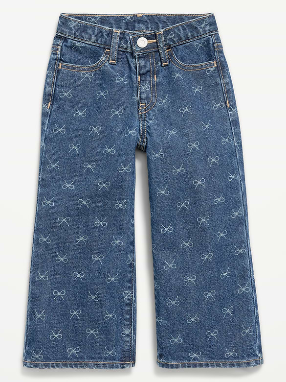 Printed Super Baggy Wide-Leg Jeans for Toddler Girls