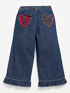 Image 3 of 3, Pull-On Wide-Leg Ruffled Jeans for Toddler Girls