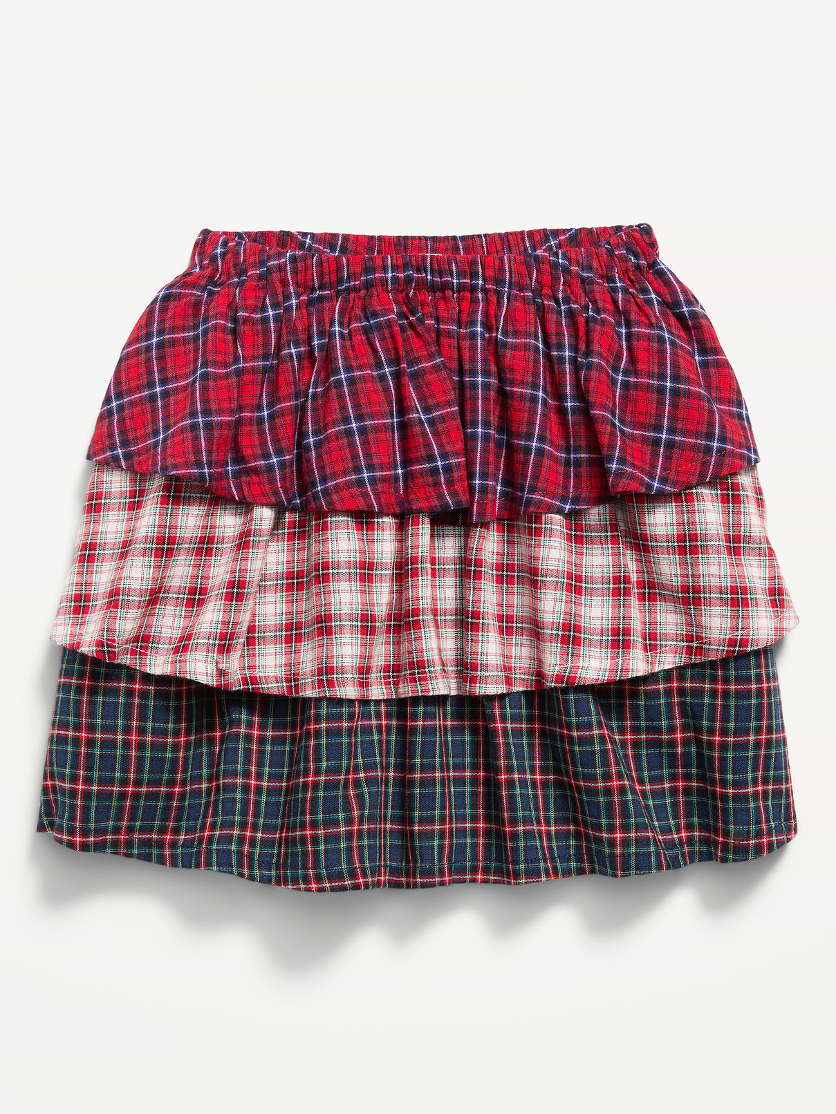 Plaid Tiered Skirt for Toddler Girls