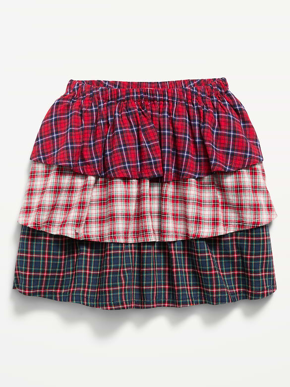 Plaid Tiered Skirt for Toddler Girls