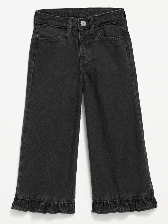 Super Baggy Ruffle-Hem Wide-Leg Jeans for Toddler Girls