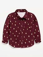 Image 1 of 1, spread collar, long sleeves, buttoned cuffs, buttoned patch pocket at chest, full length buttoned placket, all-over pattern, Product #1184341