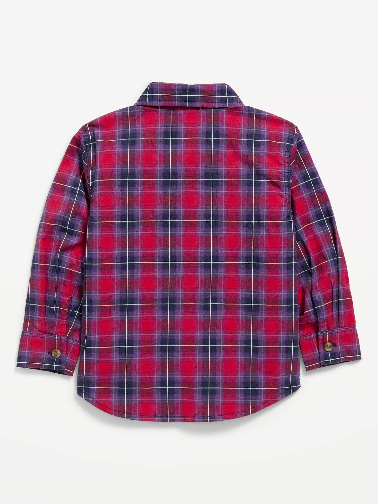 Image 3 of 3, Long-Sleeve Plaid Poplin Shirt for Toddler Boys