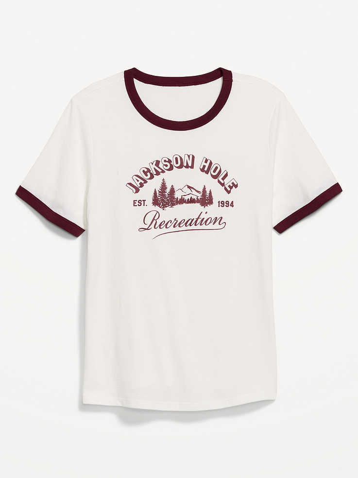 Image 4 of 10, EveryWear Crew-Neck Graphic Ringer T-Shirt