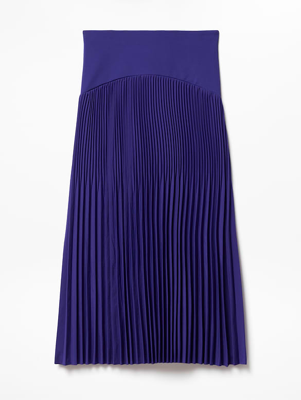 Featherweight Plissé Midi Skirt