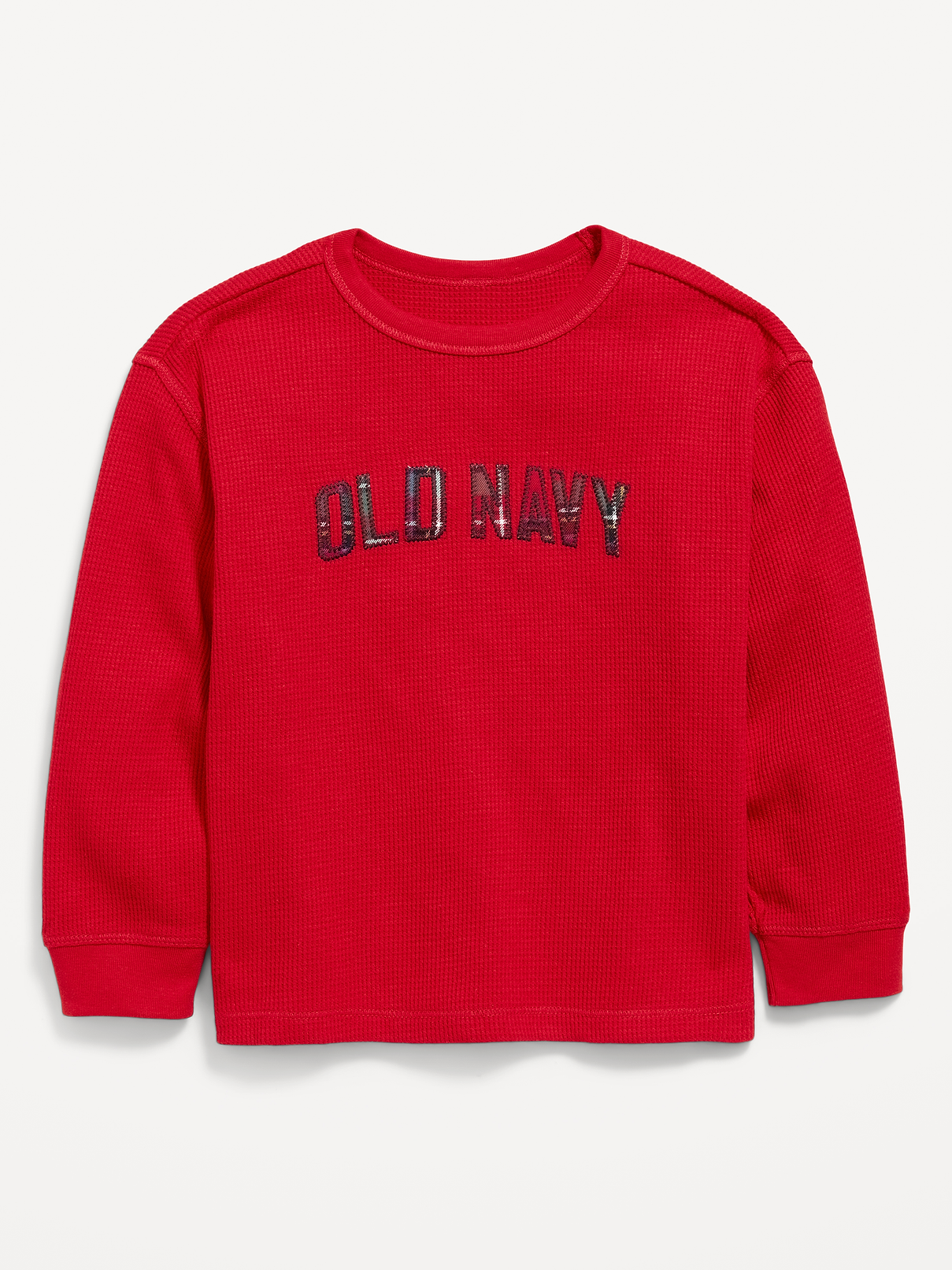 Long-Sleeve Waffle-Knit Logo Graphic T-Shirt for Toddler Boys