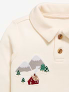 Image 4 of 4, Cozy Ribbed Collared Shirt and Pants Set for Baby