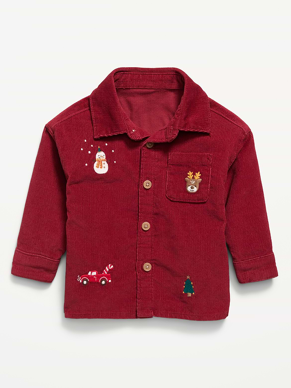Long-Sleeve Embroidered Corduroy Shirt for Baby