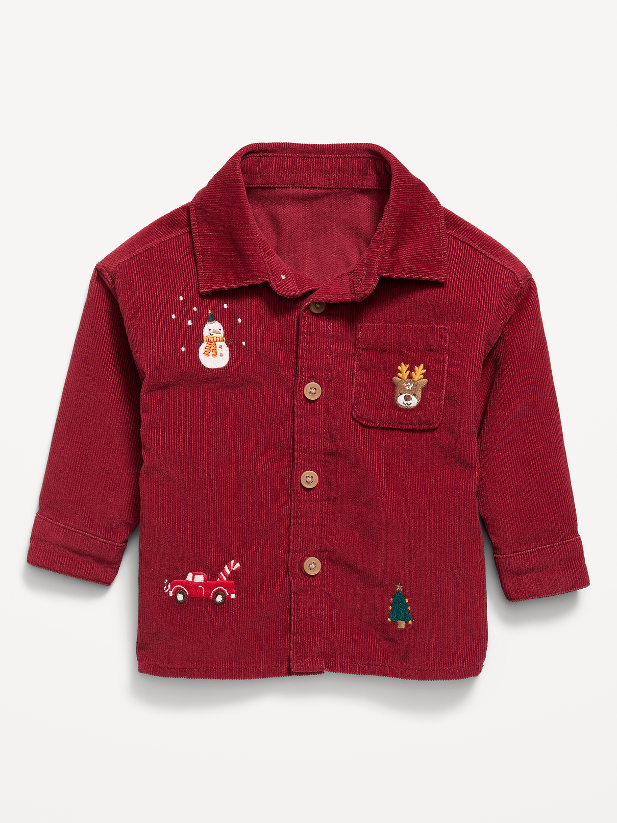 Image 1 of 1, spread collar, three-button placket, long sleeves, embroidered graphics, Product #911138