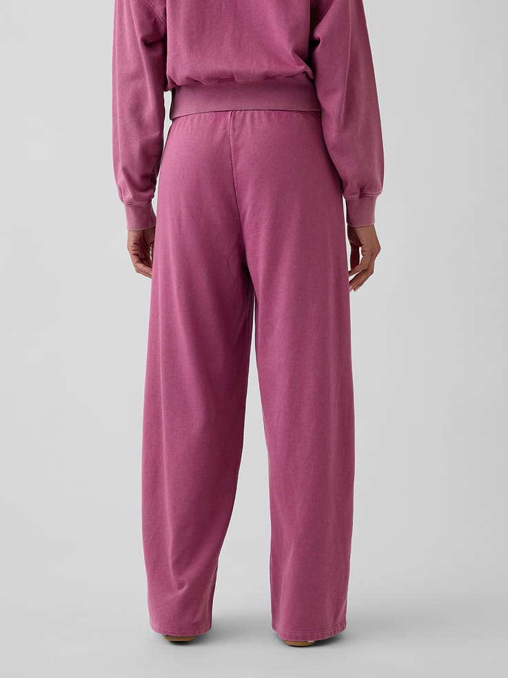 L'image numéro 4 présente Pantalon ample en jersey bouclette VintageDoux à taille mi-basse