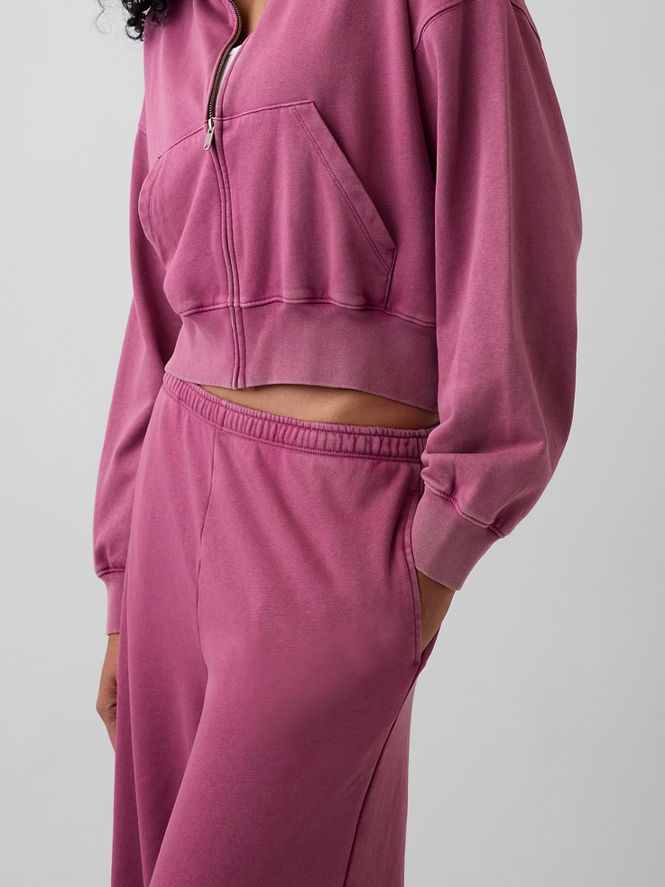 L'image numéro 5 présente Pantalon ample en jersey bouclette VintageDoux à taille mi-basse