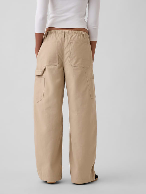 Canvas Easy Baggy Barrel Cargo Pants
