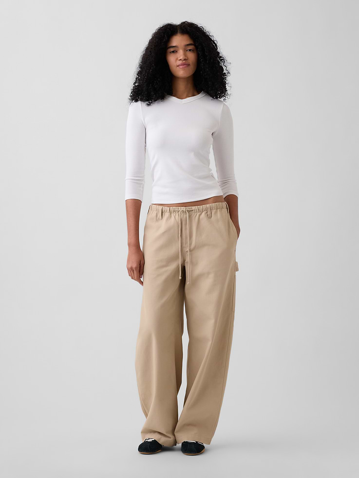 Image number 1 showing, Canvas Easy Baggy Barrel Cargo Pants