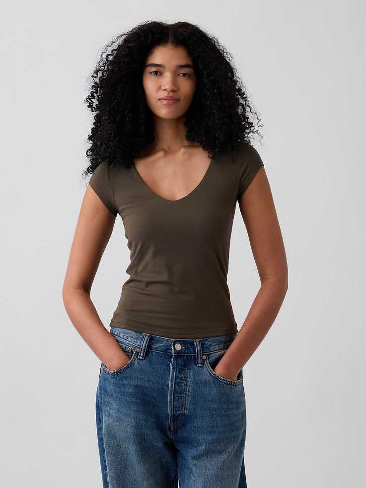 Image number 1 showing, CloseKnit Jersey V-Neck T-Shirt