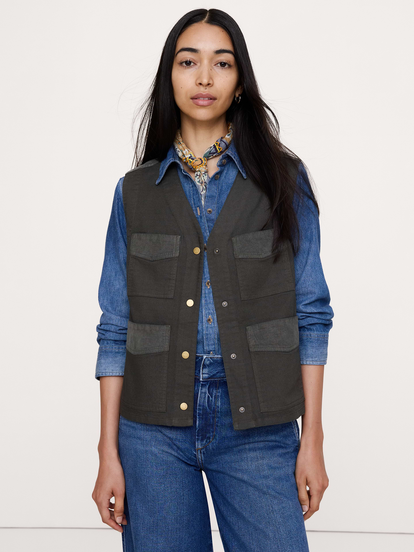 Image number 1 showing, Stretch-Cotton Utility Vest
