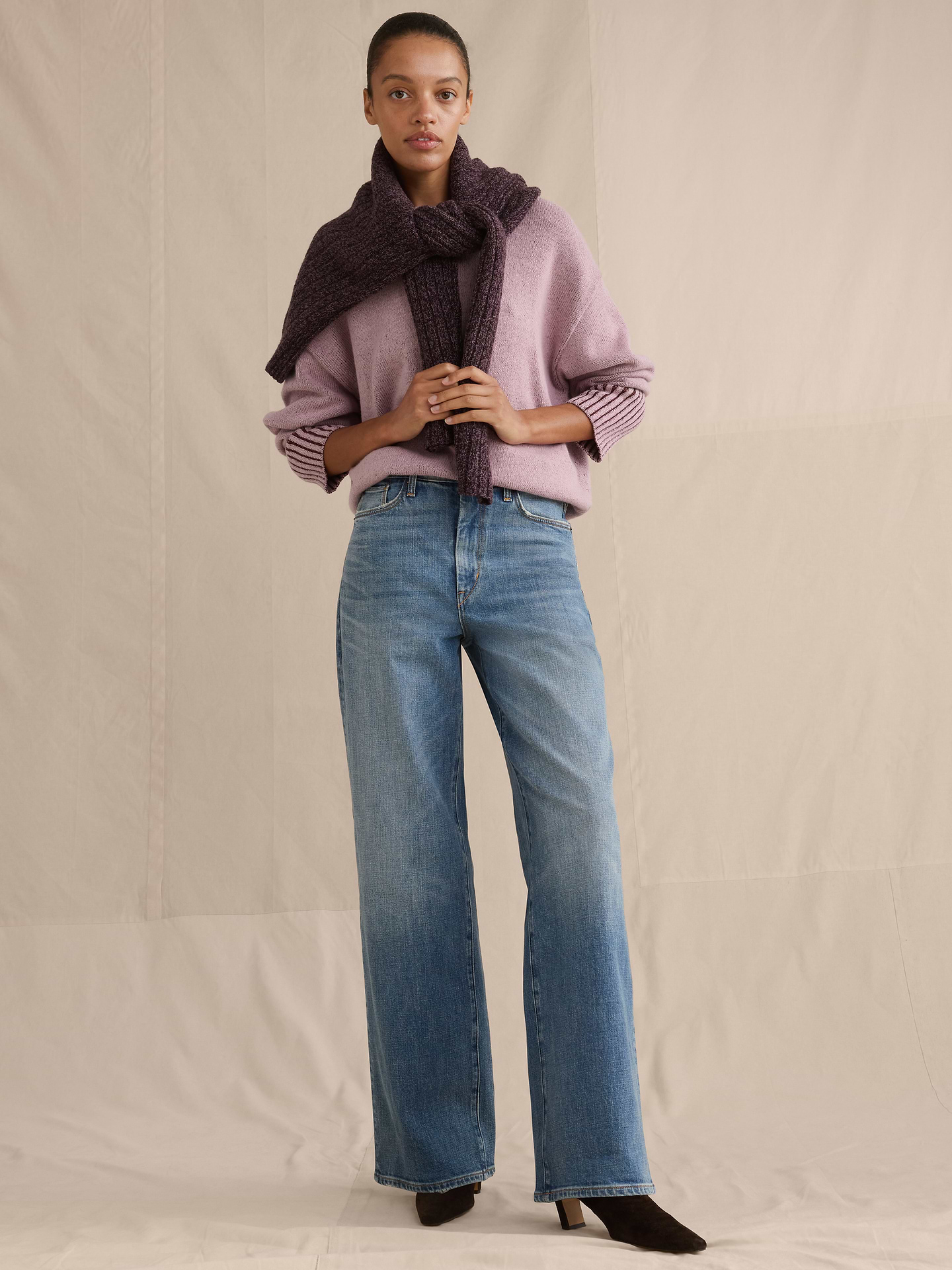 Image number 1 showing, High-Rise Relaxed Wide-Leg Jean