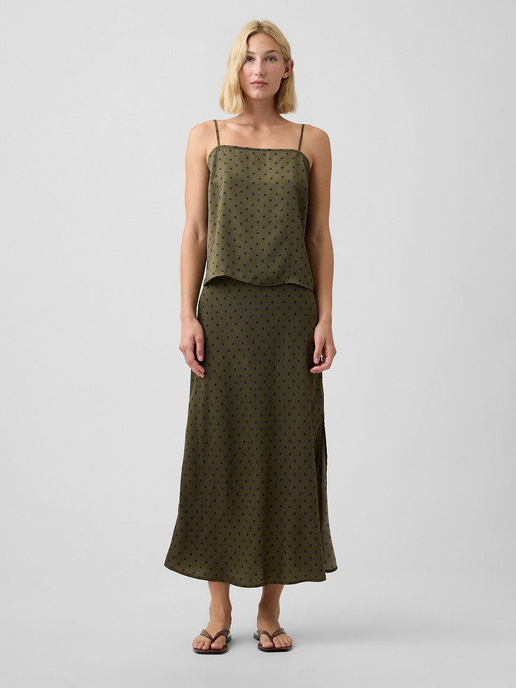 Image number 1 showing, Satin Pull-On Maxi Skirt