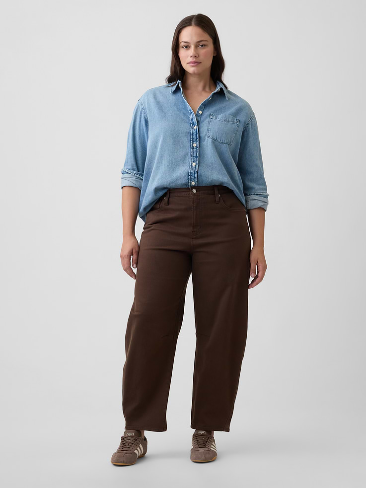 Image number 5 showing, High Rise Barrel Jeans