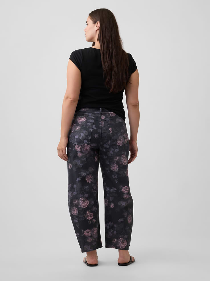 Image number 6 showing, High Rise Print Barrel Jeans