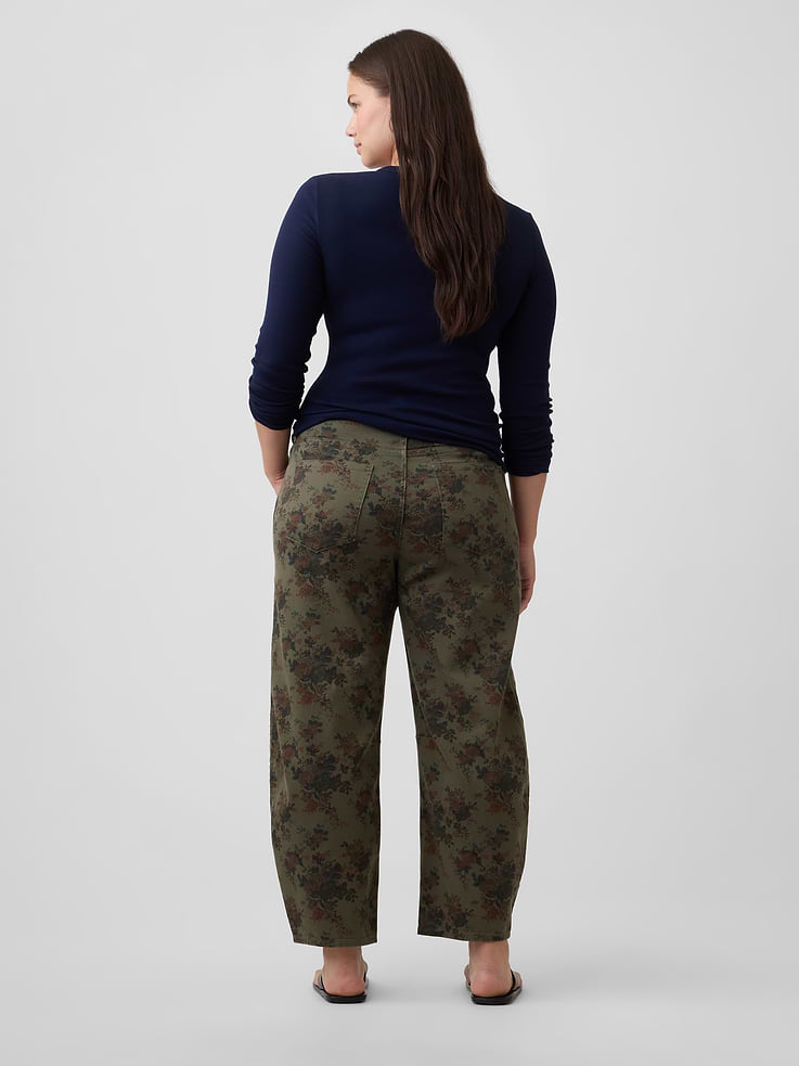 Image number 6 showing, High Rise Print Barrel Jeans