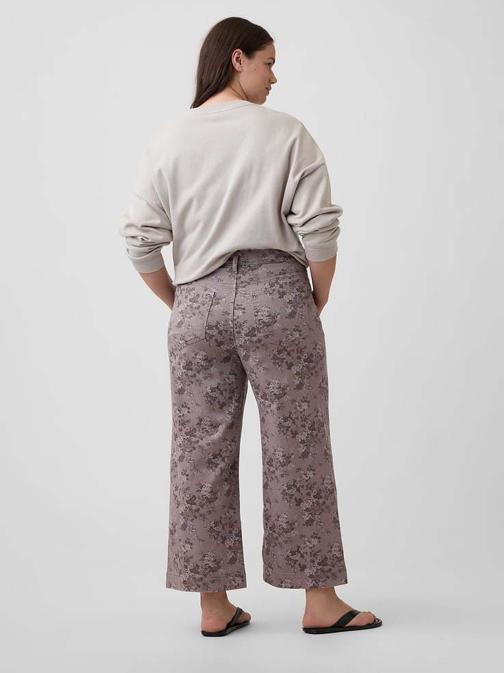 Image number 6 showing, High Rise Wide-Leg Print Crop Jeans
