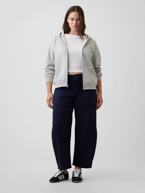 Mid Rise Barrel Khakis