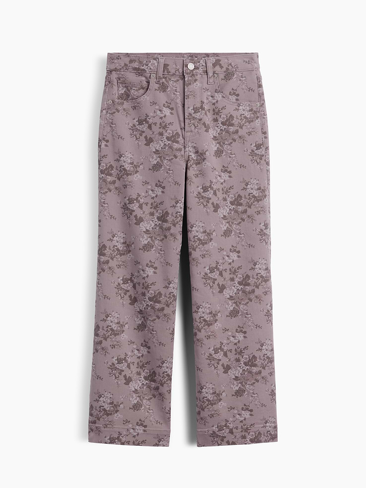 Image number 7 showing, High Rise Wide-Leg Print Crop Jeans