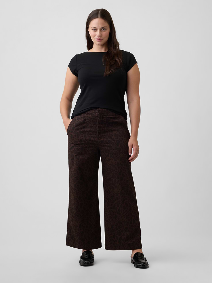 Image number 5 showing, Mid Rise Wide-Leg Khakis