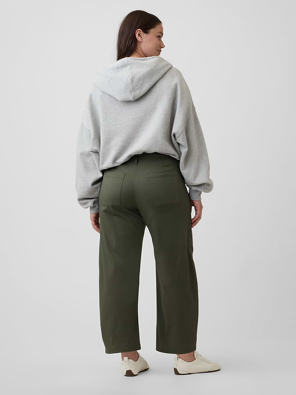Mid Rise Barrel Khakis