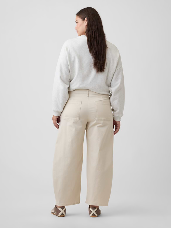 Mid Rise Barrel Khakis