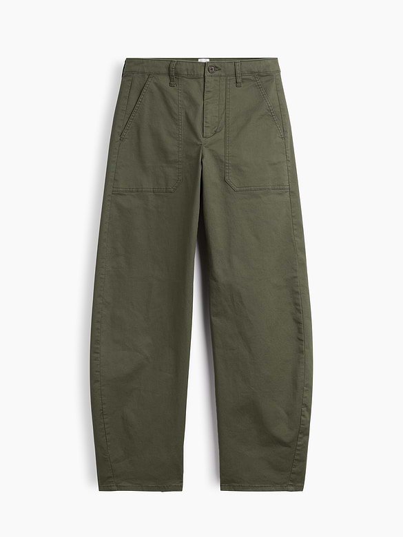Mid Rise Barrel Khakis