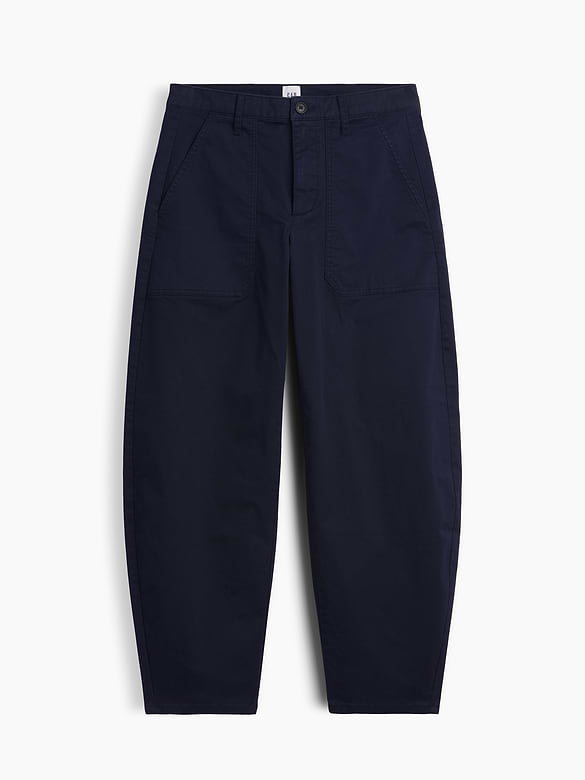 Mid Rise Barrel Khakis