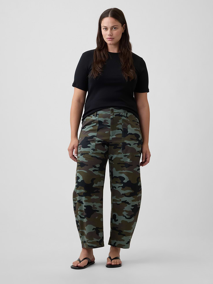 Image 5 of 7, Mid Rise Barrel Khakis