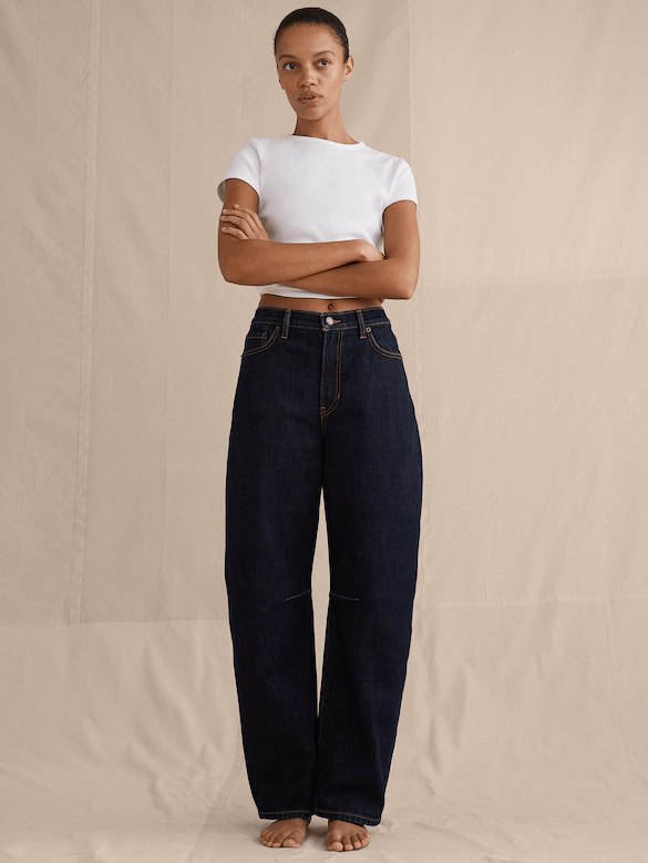 Mid-Rise Barrel Crop Jean