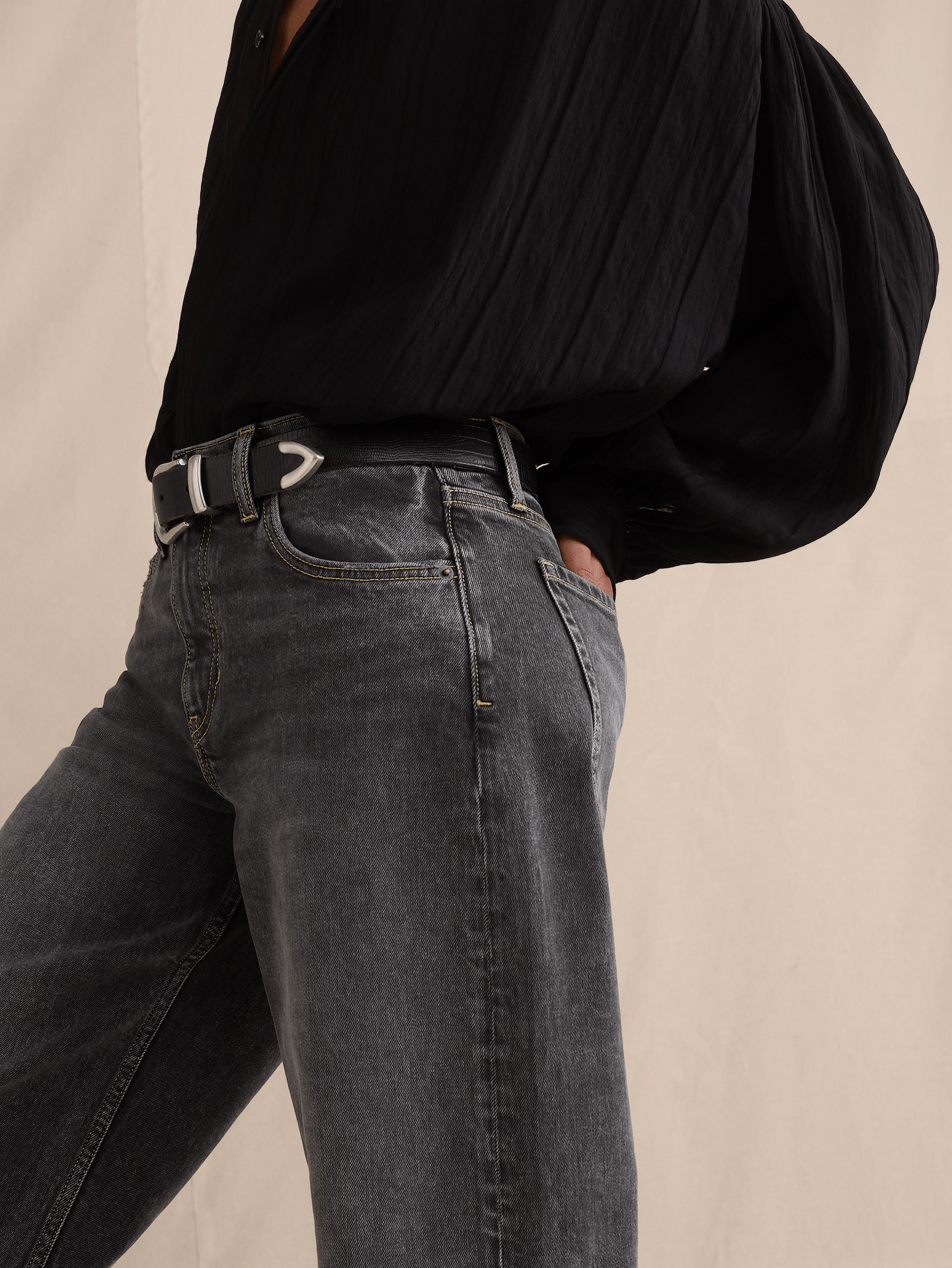 L'image numéro 3 présente Jean ample années 1990 à taille mi-basse