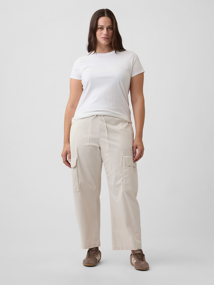 Image number 5 showing, Mid Rise Pull-On Barrel Khakis